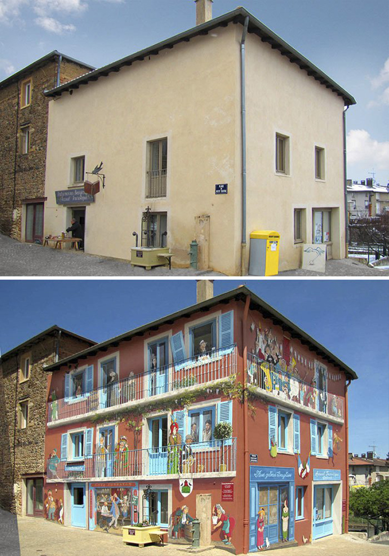 無聊的牆面＝隱藏版城市風景！法國藝術家替外牆「拉皮」也替城市再添美景4.jpg