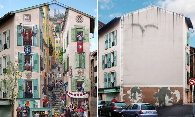無聊的牆面＝隱藏版城市風景！法國藝術家替外牆「拉皮」也替城市再添美景7.jpg