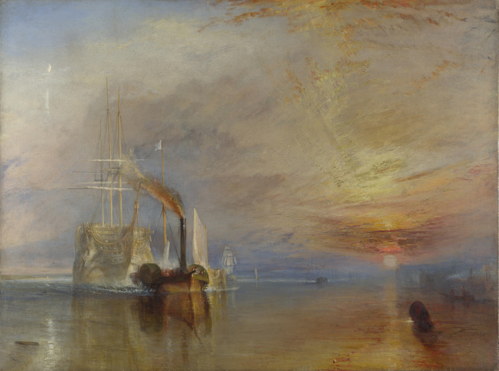 透納，《被拖去解體的戰艦無畏號》，1839。圖取自Wikipedia。.jpg