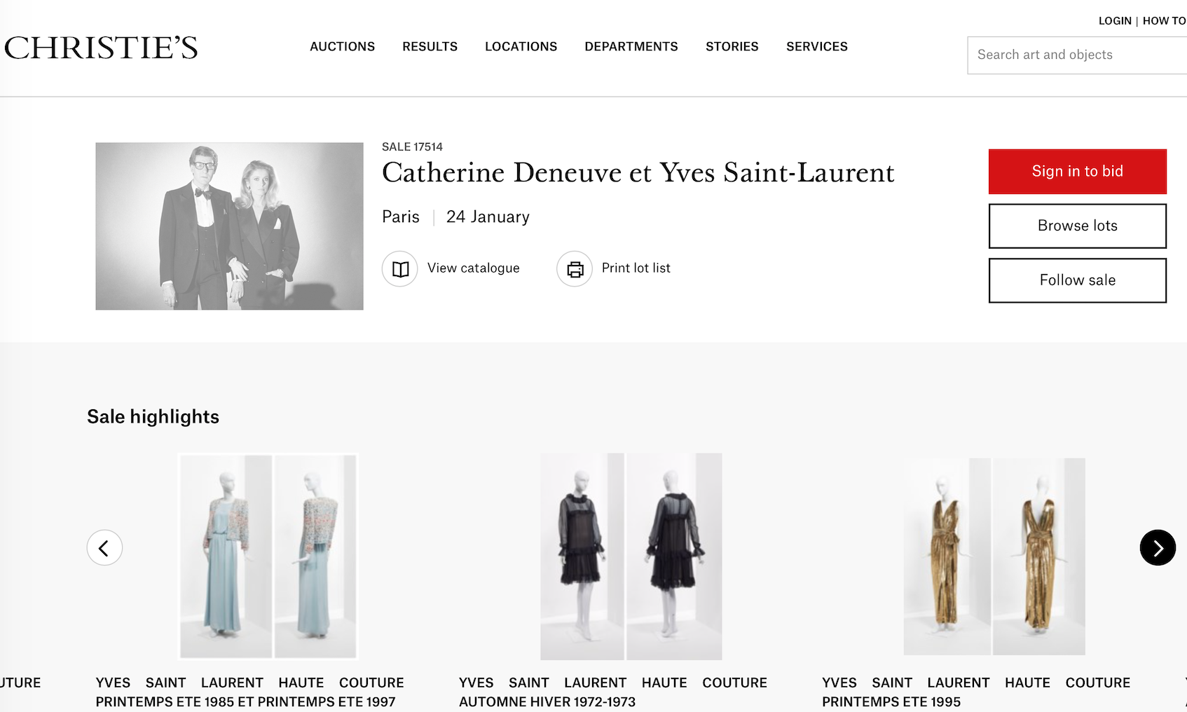 法國傳奇女演員凱薩琳丹妮芙拍賣一批珍貴的YSL高訂禮服，130件拍得百萬美元(2).png
