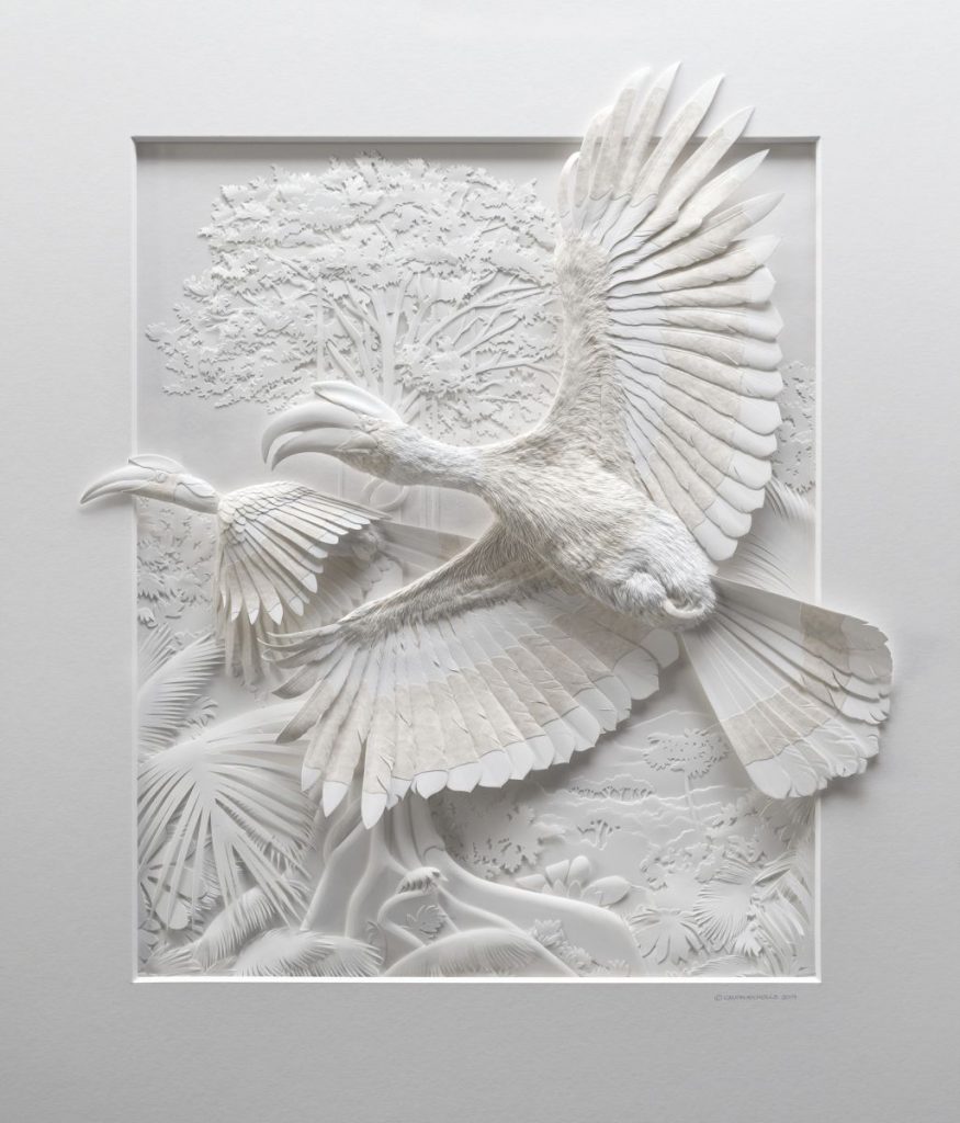 誘人撫摸的豐美羽翼：加拿大紙雕藝術家的白色動物園(1).jpg